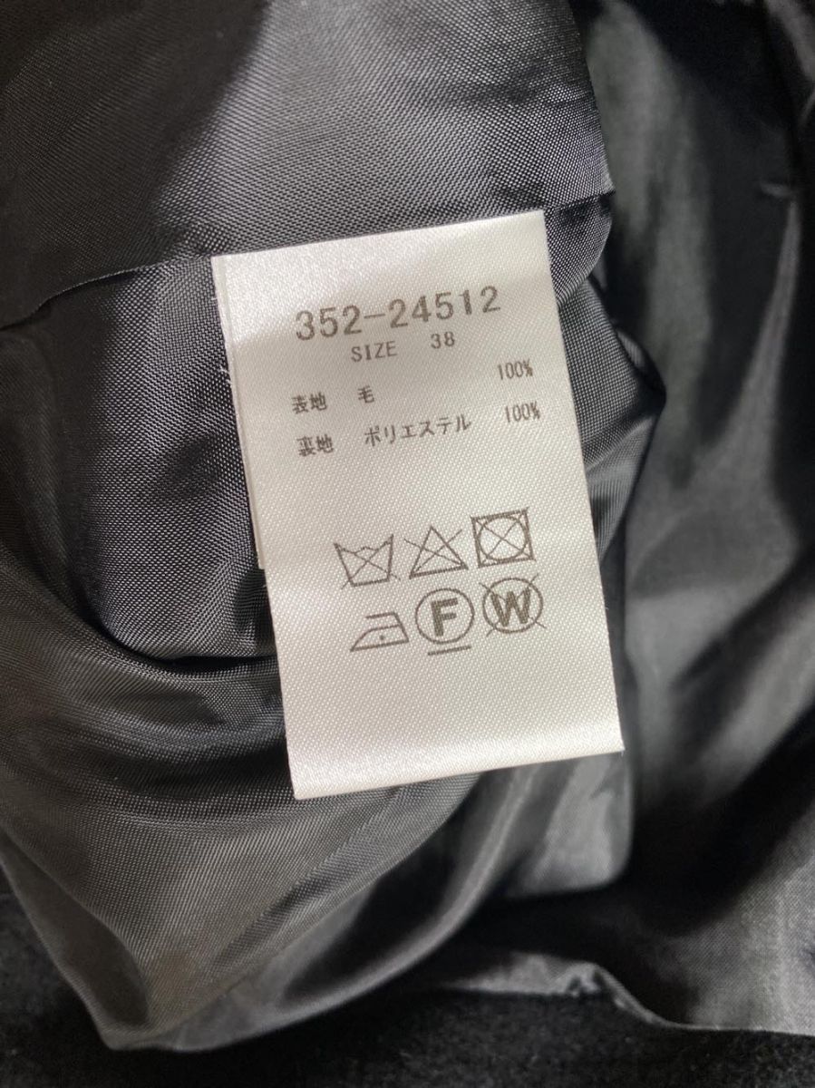 QTUME クチューム ペコラムウールショート コート size38 ブラック レディース GULLKHAN_COM