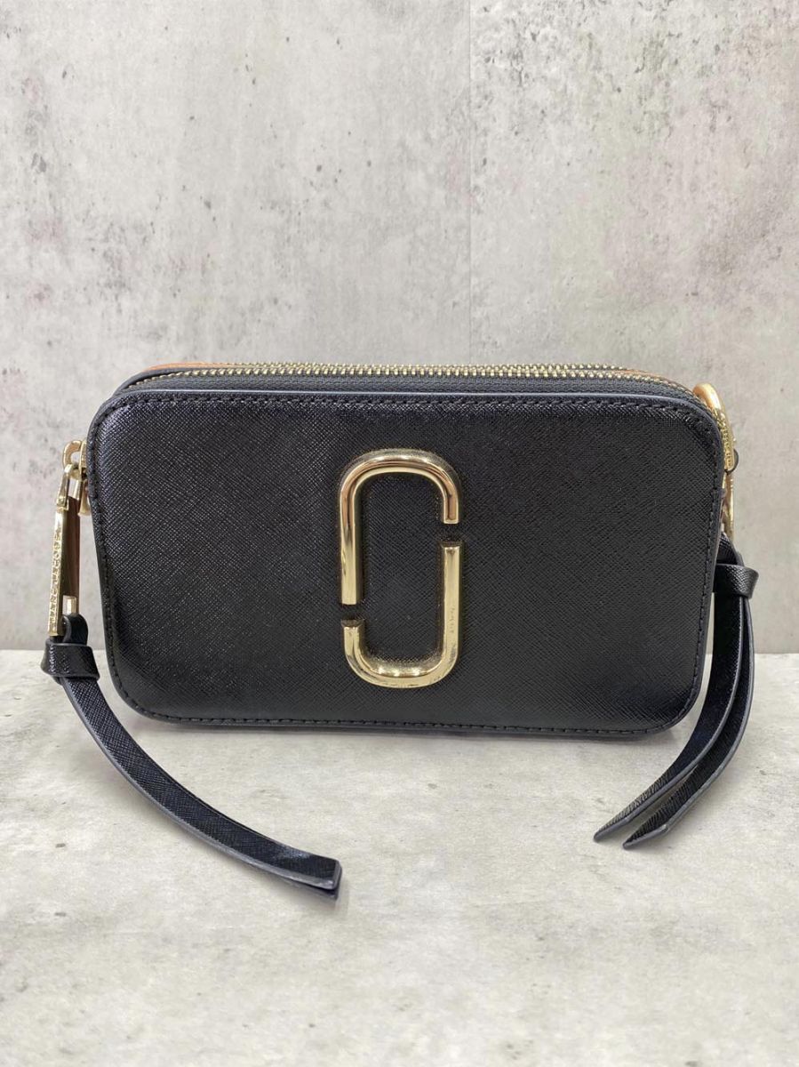 MARC JACOBS マークジェイコブス ザ スナップショット 2way ショルダー クラッチ バッグ 黒 レディース