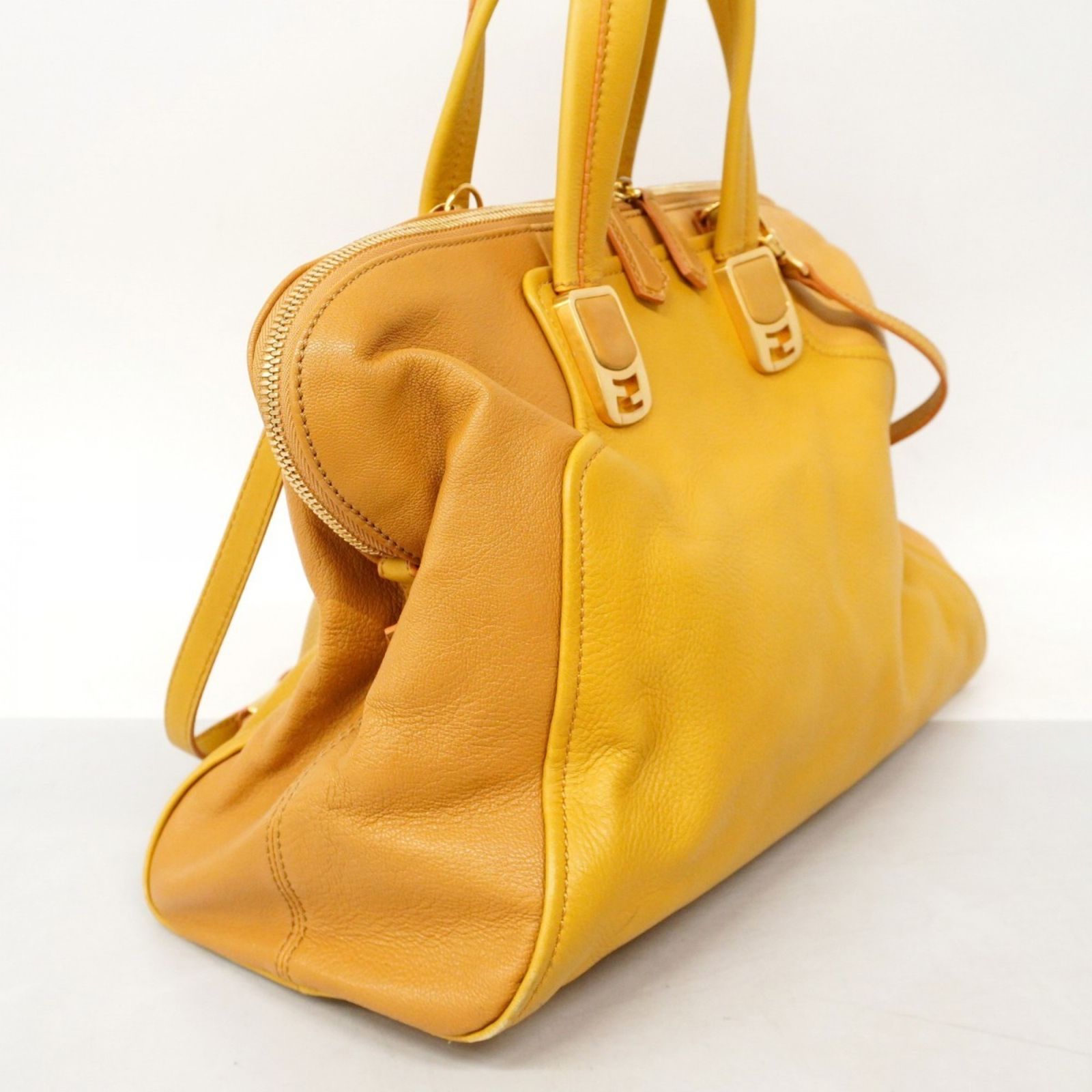 フェンディ Fendi フェンディ ハンドバッグ レザー イエロー 2wayバッグレディース