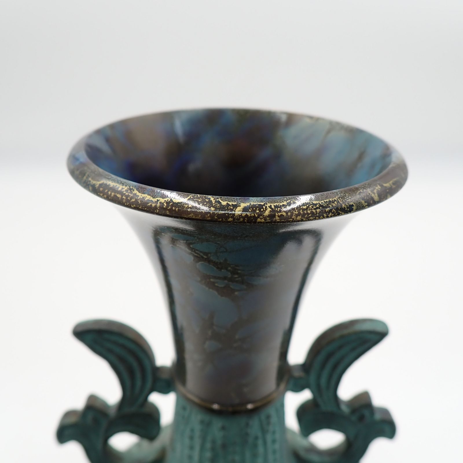 高岡銅器 花瓶 兼筍 花器 美術品 銅製 花入 高さ約29cm 金属工芸 工芸