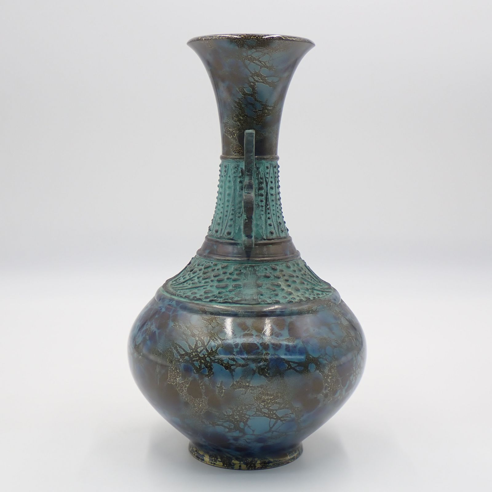 高岡銅器 金属製の花瓶 高岡銅器 花瓶 兼筍 花器 美術品 銅製 花入 高さ約29cm 金属工芸 工芸