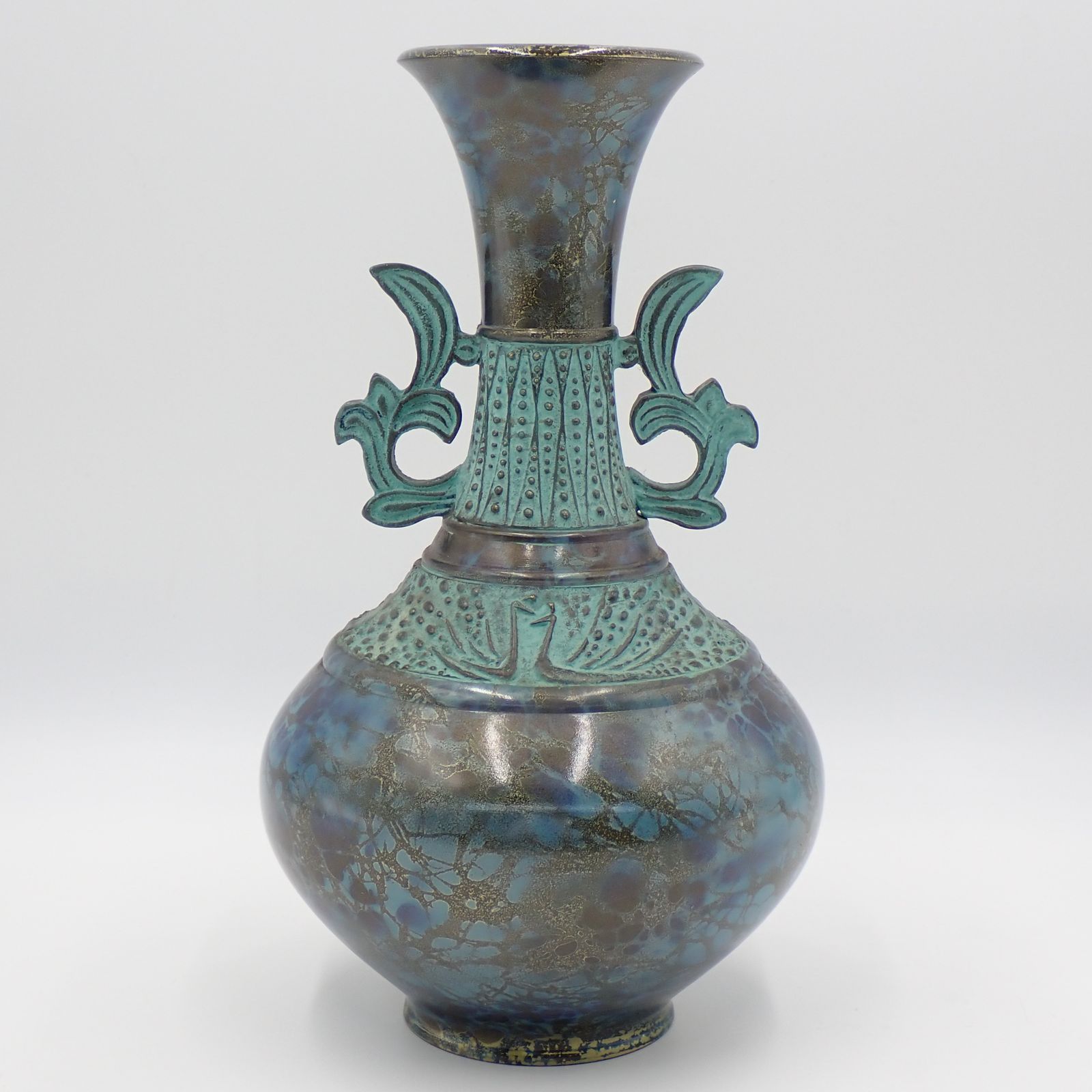 高岡銅器 花瓶 兼筍 花器 美術品 銅製 花入 高さ約29cm 金属工芸 工芸