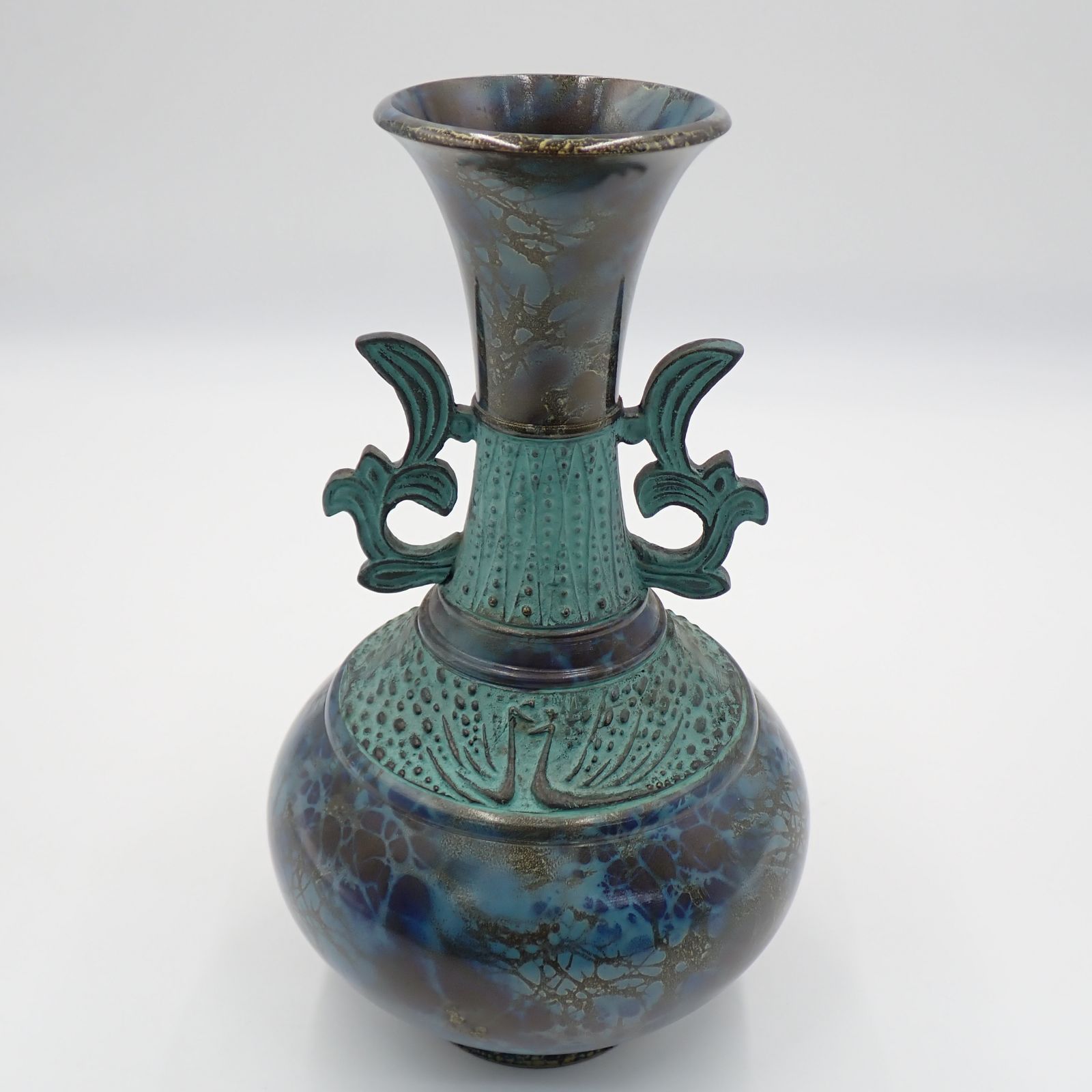 高岡銅器 花瓶 兼筍 花器 美術品 銅製 花入 高さ約29cm 金属工芸 工芸