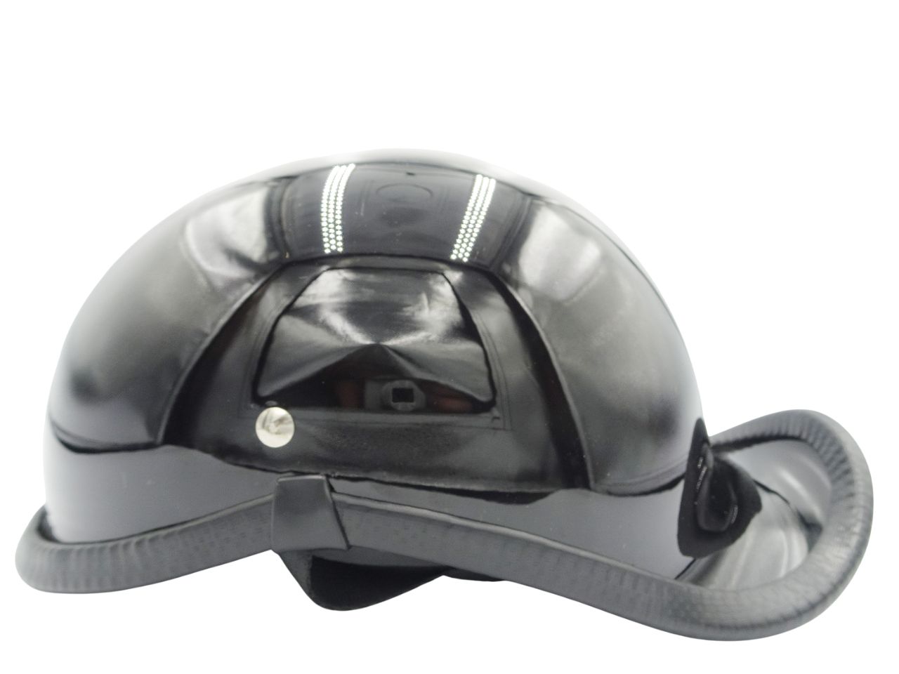 半帽 半キャップ 半ヘル ダックアウト Ｍサイズ 57-58cm ツヤ黒 ファッション 公道使用不可