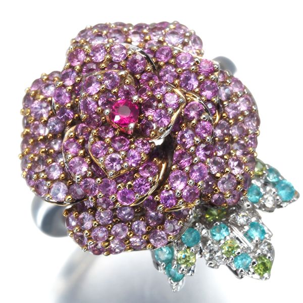 ヴァンガード ピンクサファイア パライバトルマリン ダイヤ ダイヤモンド