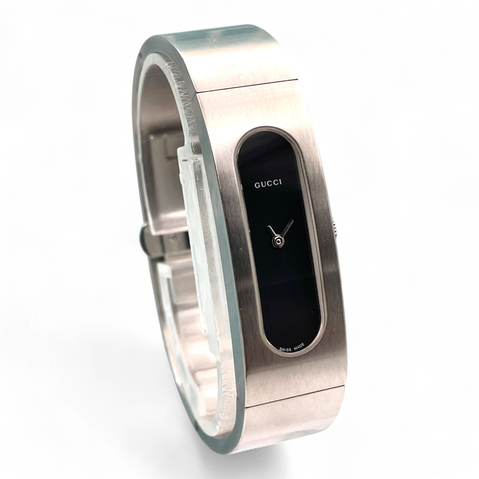 稼働 GUCCI グッチ 2400S スクエアフェイス ステンレス レディース腕時計 シルバー クォーツ ウォッチ 5241-47-78