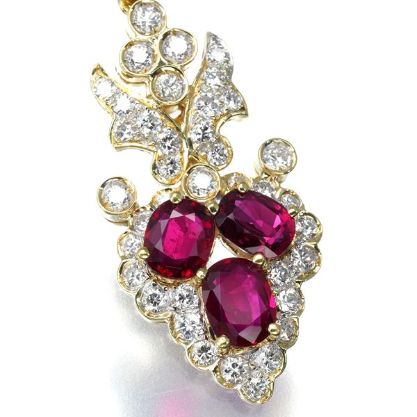 ルビー 1.40ct ダイヤ ダイヤモンド クラシック ペンダントトップ K18YG WG 178093