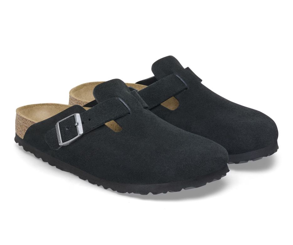 BIRKENSTOCK BOSTON スエードレザー ブラック ナロー幅 正規品 き メンズ レディース兼用 トレンドサンダル