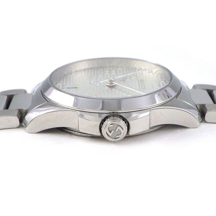 グッチ GUCCI 腕時計 Gタイムレス 126.5|YA126551 シルバー文字盤 デイト SS クオーツアナログ