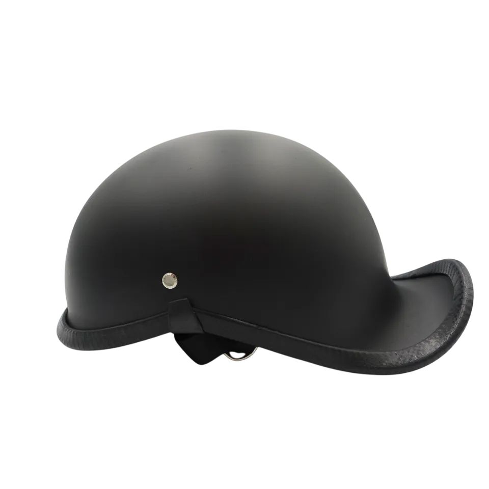 半帽 半キャップ 半ヘル ダックアウト Lサイズ 59-60cm ツヤ黒 ファッション 公道使用不可