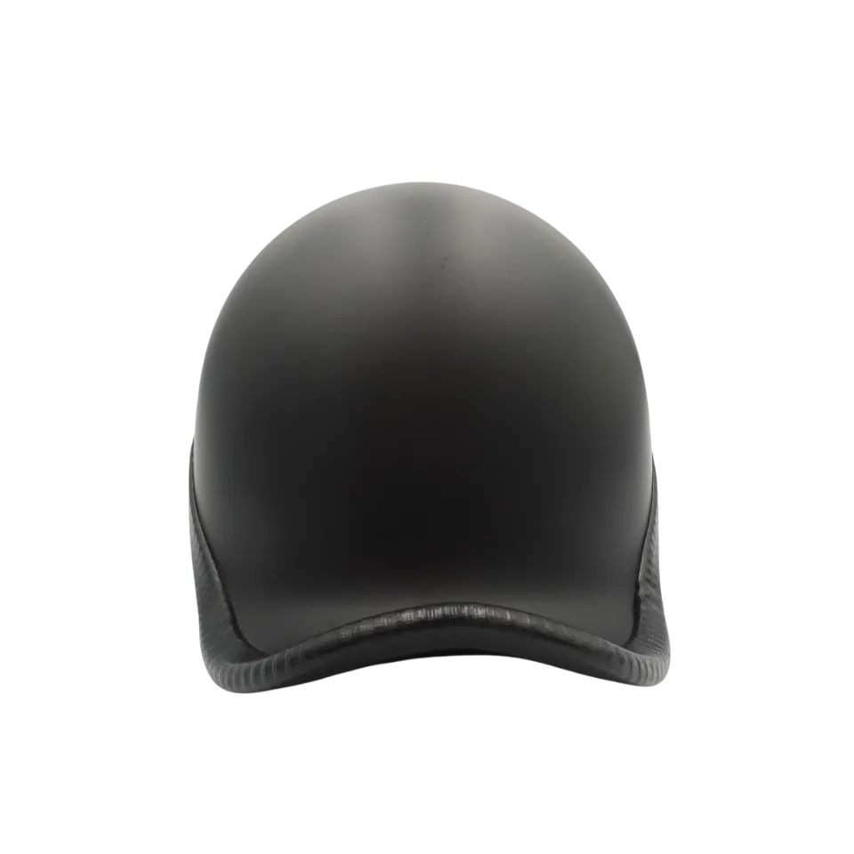 半帽 半キャップ 半ヘル ダックアウト Lサイズ 59-60cm ツヤ黒 ファッション 公道使用不可