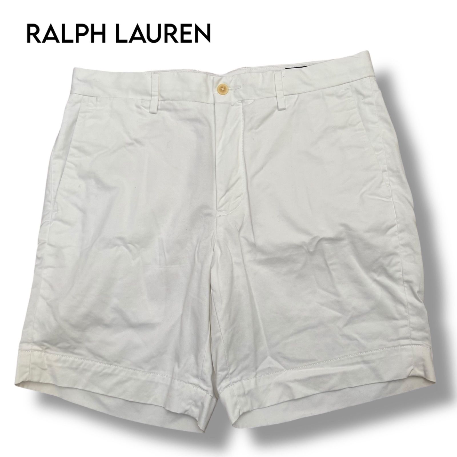Polo Ralph Lauren ホワイトショートパンツ 32インチ ◻︎【POLO RALPH LAUREN】ホワイト ショートパンツ メンズ 32