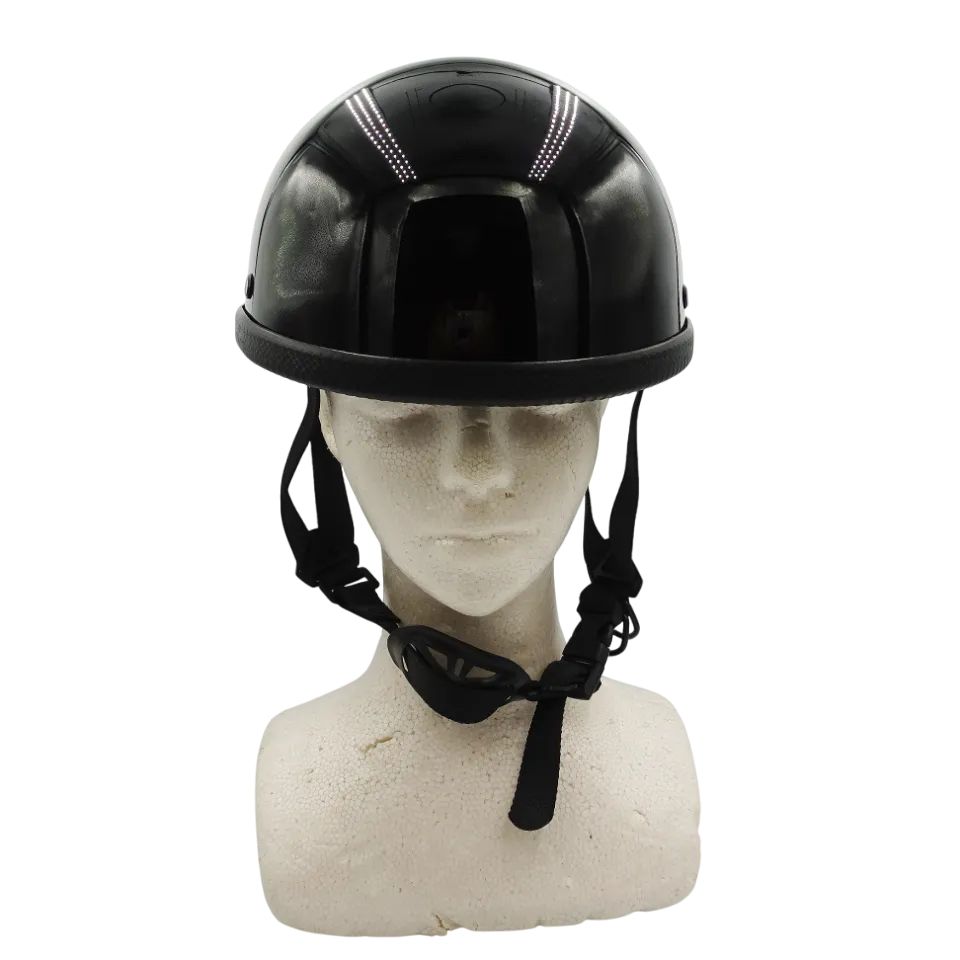 装飾用 半帽 半キャップ 半ヘル ダックアウト Lサイズ 59-60cm ツヤ消し黒 装飾用ファッション 公道使用不可