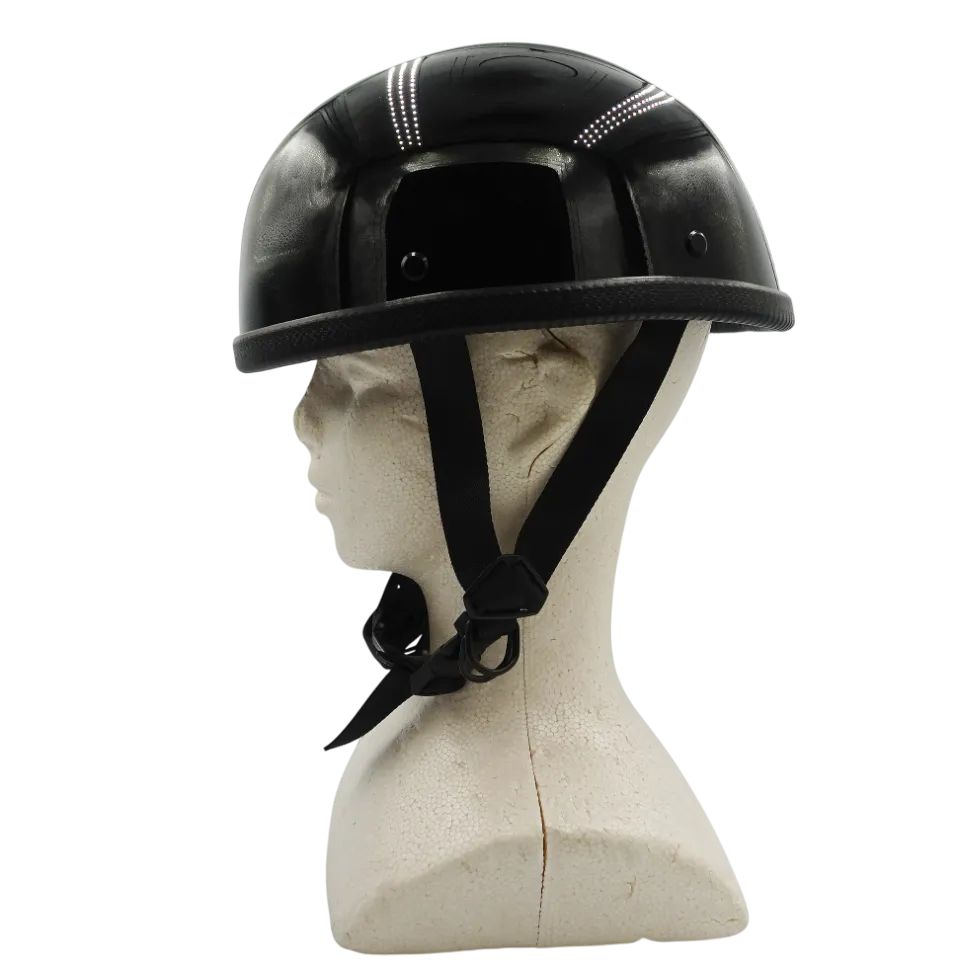 装飾用 半帽 半キャップ 半ヘル ダックアウト Lサイズ 59-60cm ツヤ消し黒 装飾用ファッション 公道使用不可