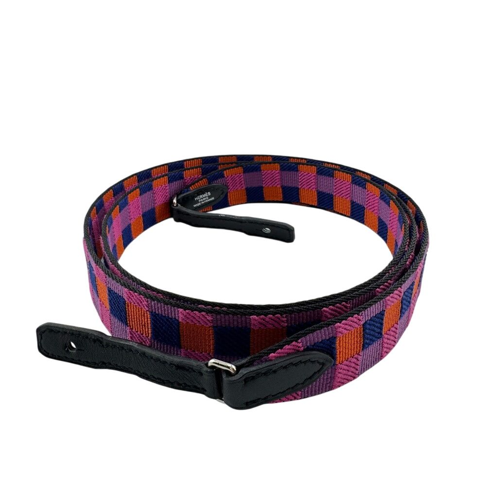 HERMESエルメス マキシカドリーユ バンドリエール ショルダーストラップ ストラップ ブランド スマホ 携帯 ショルダー ネック パープル レディース
