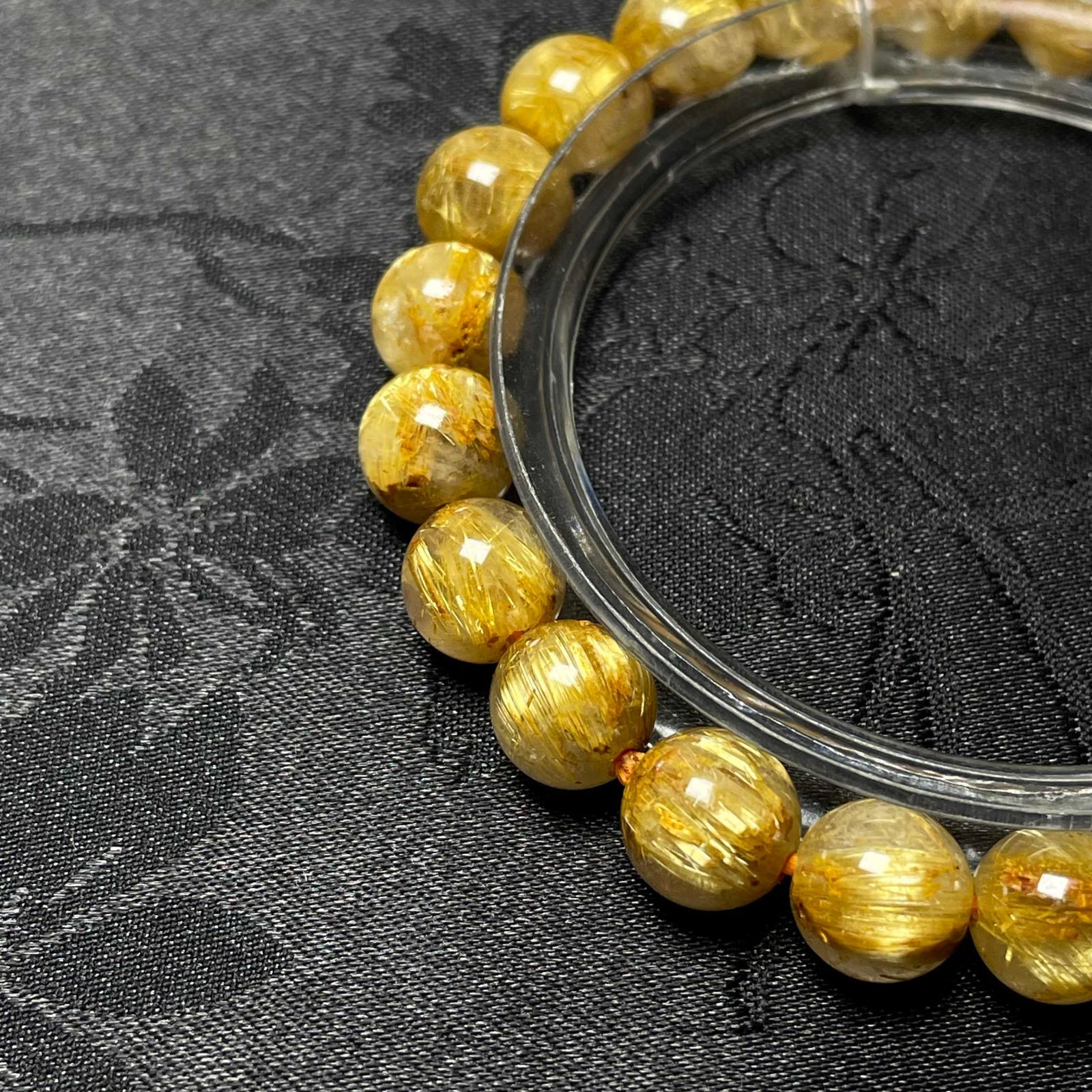 EU製 ! 満針ルチルクォーツ ブレスレット パワーストーン 天然石 金運 お守り プレゼント 8.3-8.6mm ZB9545 FORTGASGNV_COM_BR