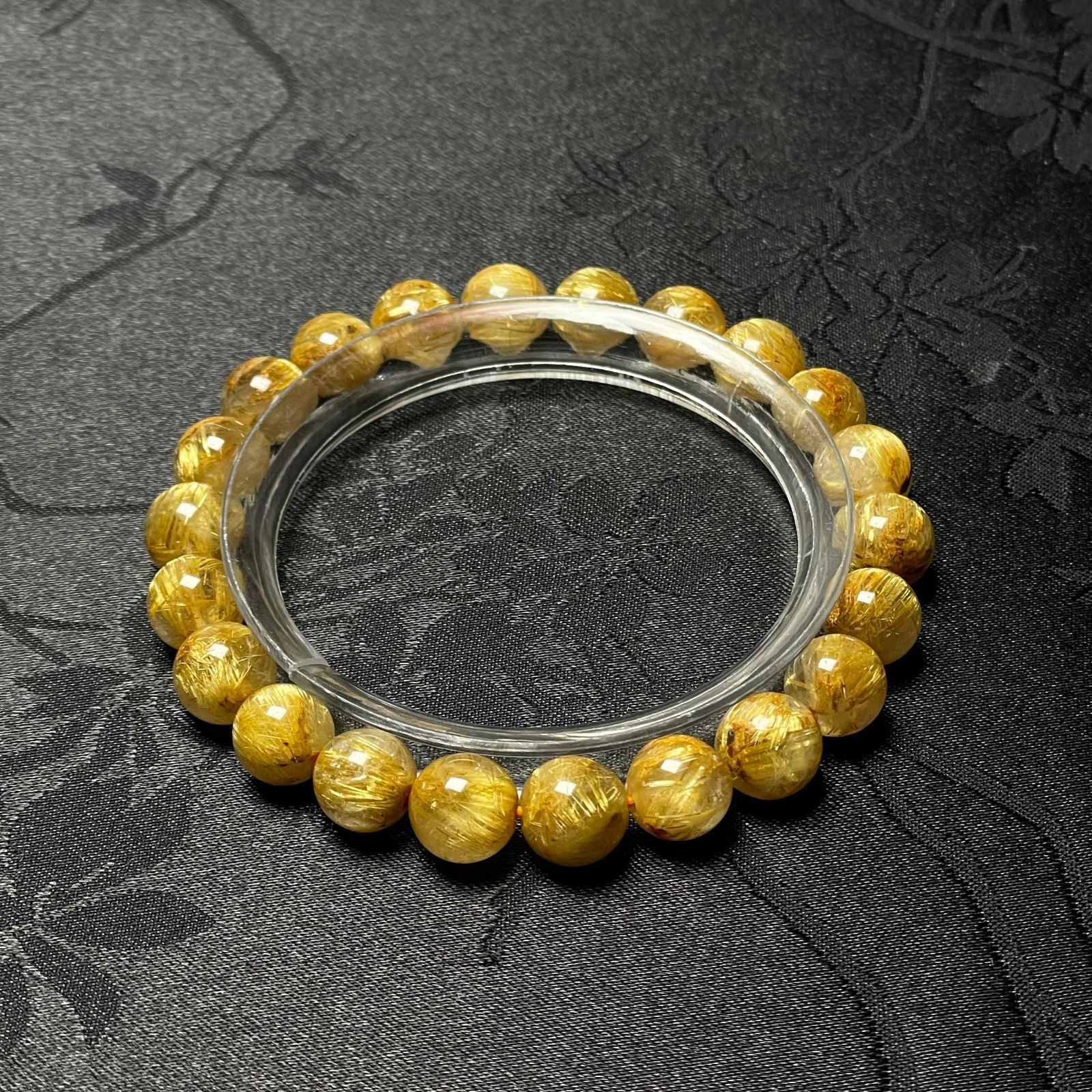 EU製 ! 満針ルチルクォーツ ブレスレット パワーストーン 天然石 金運 お守り プレゼント 8.3-8.6mm ZB9545