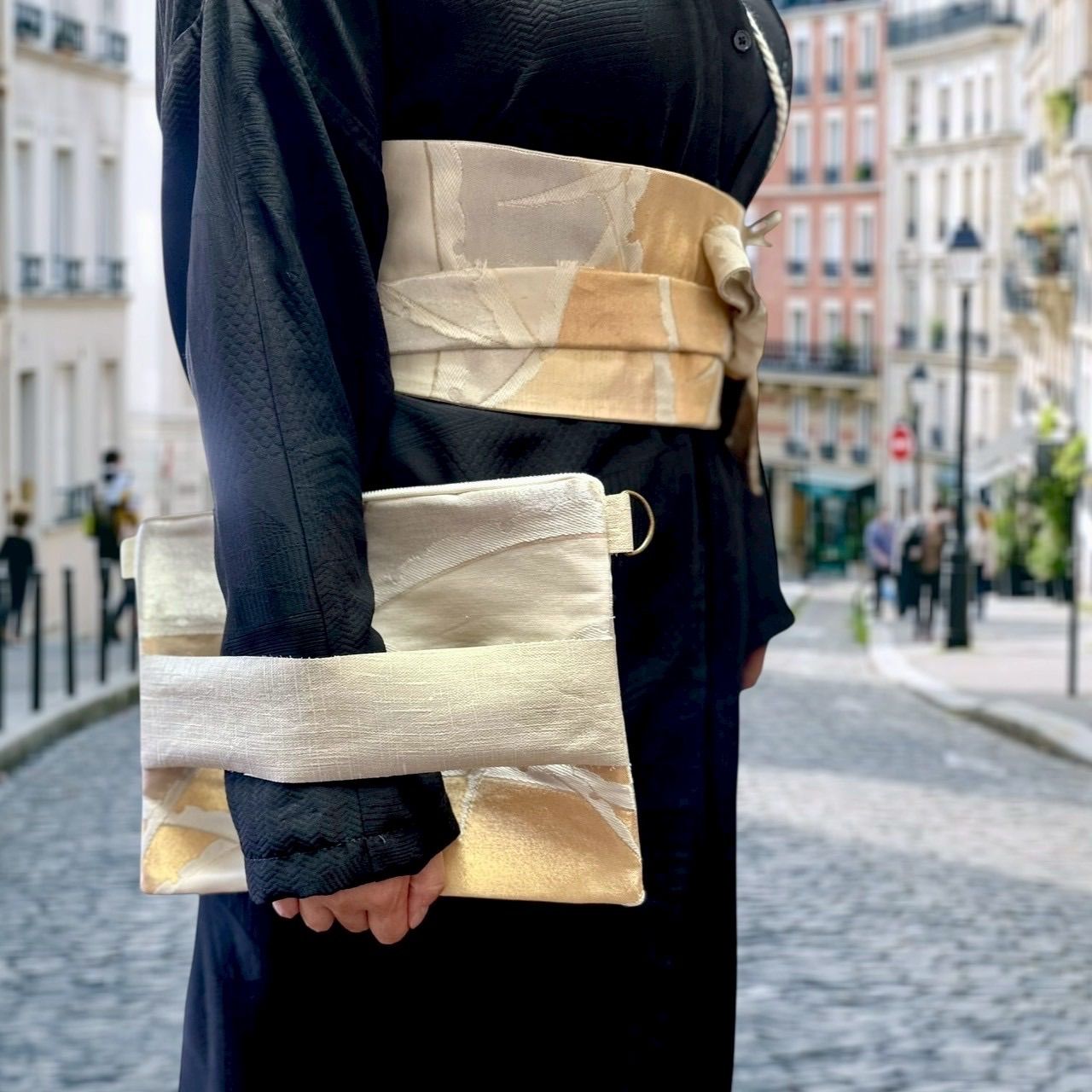 和装 成人式 結婚式 参列 パーティー 和モダン 大正浪漫 サムライ一文字クラッチ|ショルダー 金銀美彩