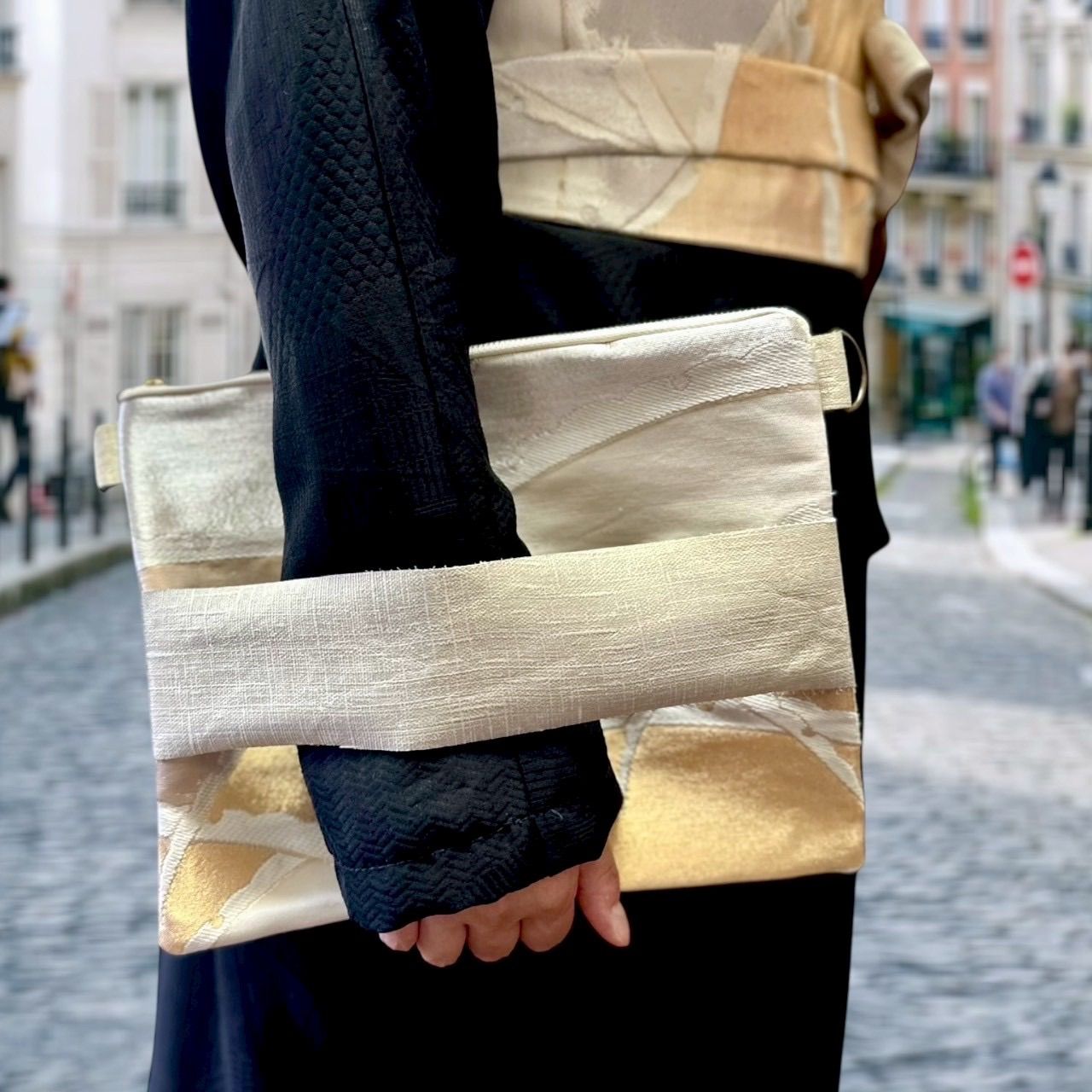 和装 成人式 結婚式 参列 パーティー 和モダン 大正浪漫 サムライ一文字クラッチ ショルダー 金銀美彩