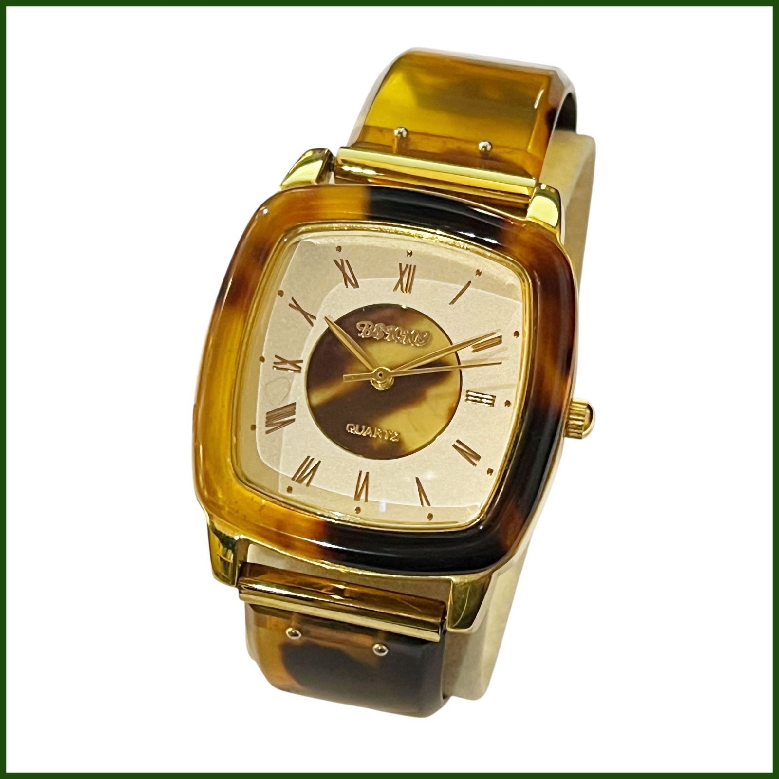 ジャンク●本鼈甲文字盤時計 BEKKO●レディース腕時計 昭和レトロ クォーツ ヴィンテージ アンティーク べっこう べっ甲