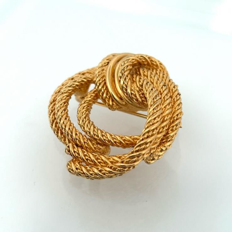 クリスチャン ディオール CDロゴ ブローチ ゴールド 低