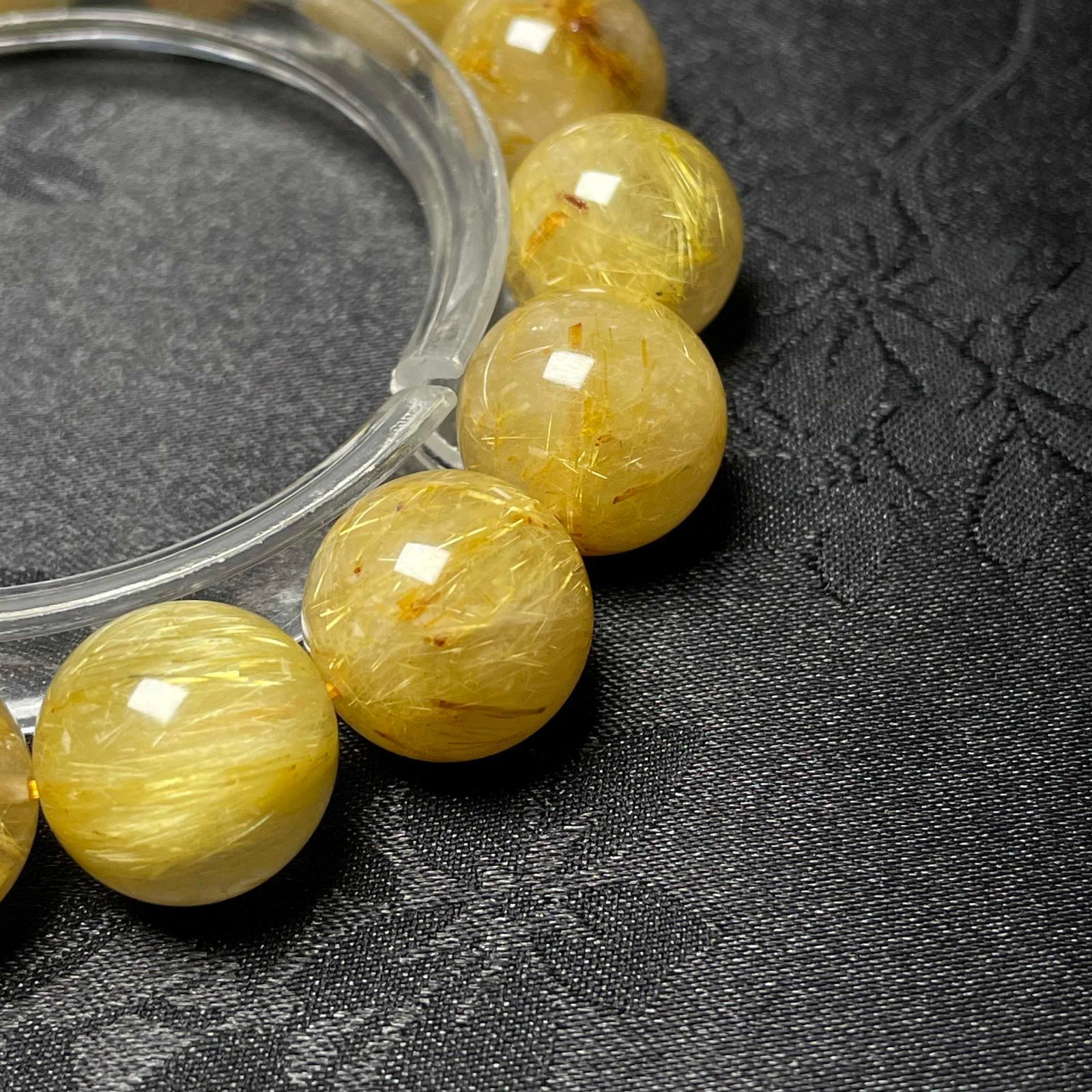 EU製 ! 満針ルチルクォーツ ブレスレット パワーストーン 天然石 金運 お守り プレゼント 13.7-14.1mm ZB9548 FORTGASGNV_COM_BR