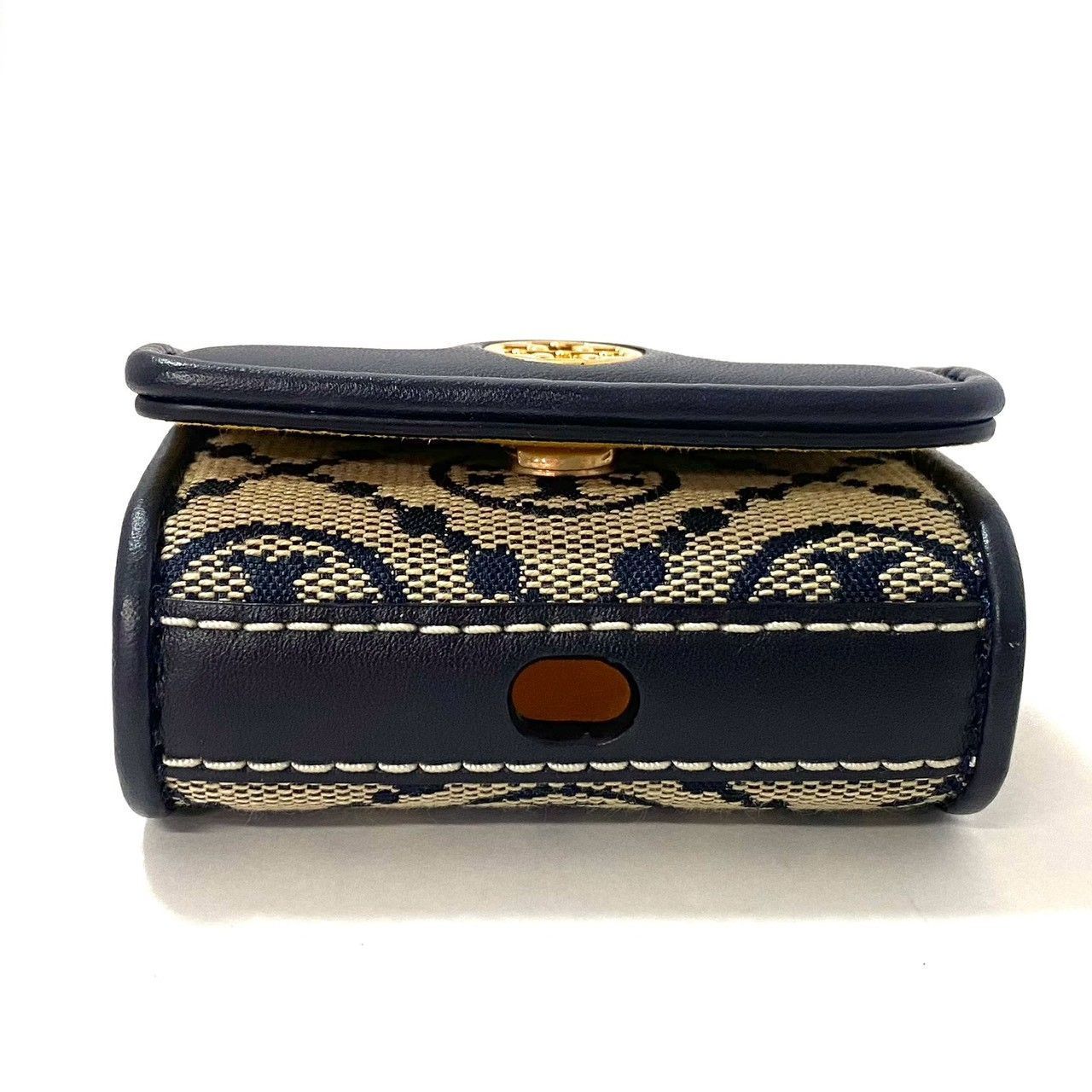 SU【TORY BURCH】AirPods Pro ケース Tモノグラム ネイビー キャンバス