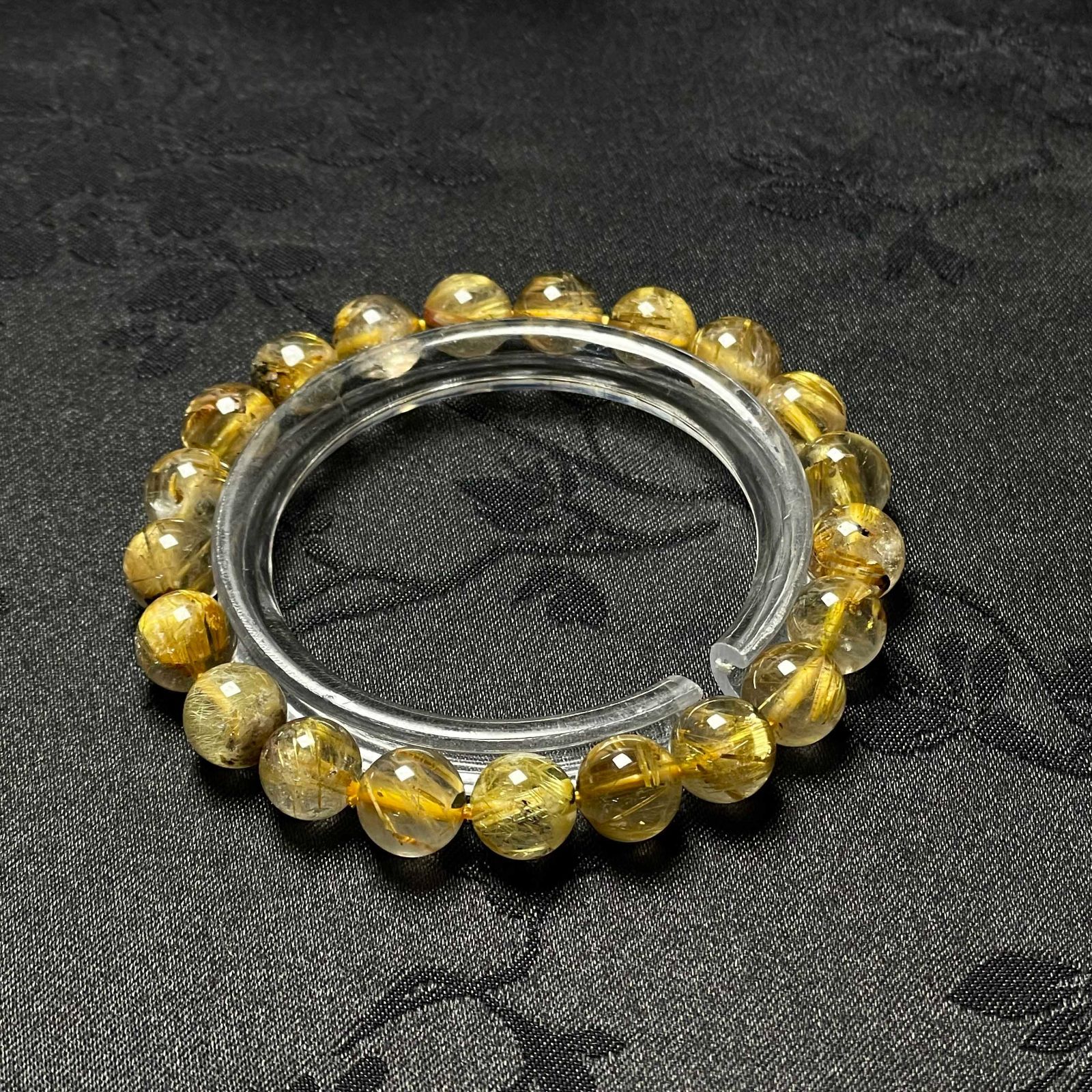 EU製 太陽花タイチンルチル 黄金針水晶 金運 開運 ゴールド ブレスレット パワーストーン プレゼント 8.2-8.7mm ZB9549