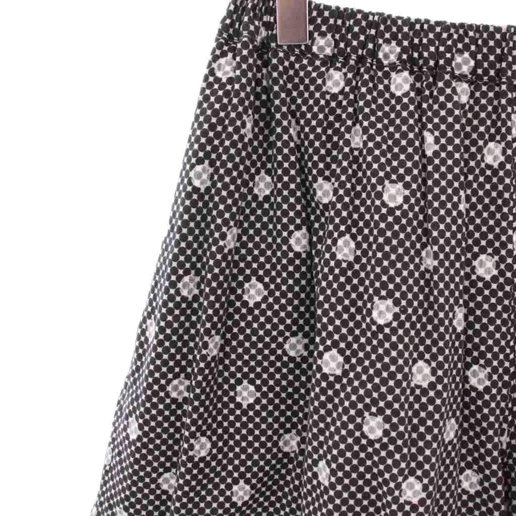 タオ コムデギャルソン TAO COMME des GARCONS AD2025 ワイドパンツ イージー ウエストゴム ドット柄 総柄 S 黒 ブラック BB DECORATOM_COM_BR