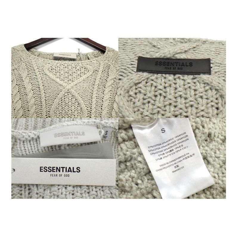 フィアオブゴッド エッセンシャルズ FEAR OF GOD ESSENTIALS Cable Knit Sweater ケーブル ニット セーター 44194 KARIMZIABAT_FR