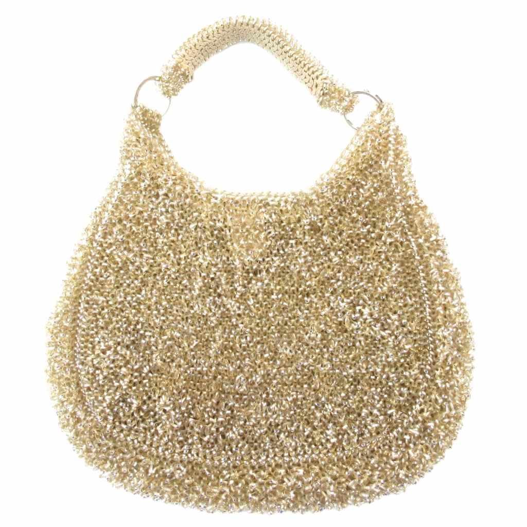 アンテプリマ ANTEPRIMA ワイヤーバッグ ハンドバッグ ワンショルダー シャンパンゴールド UO