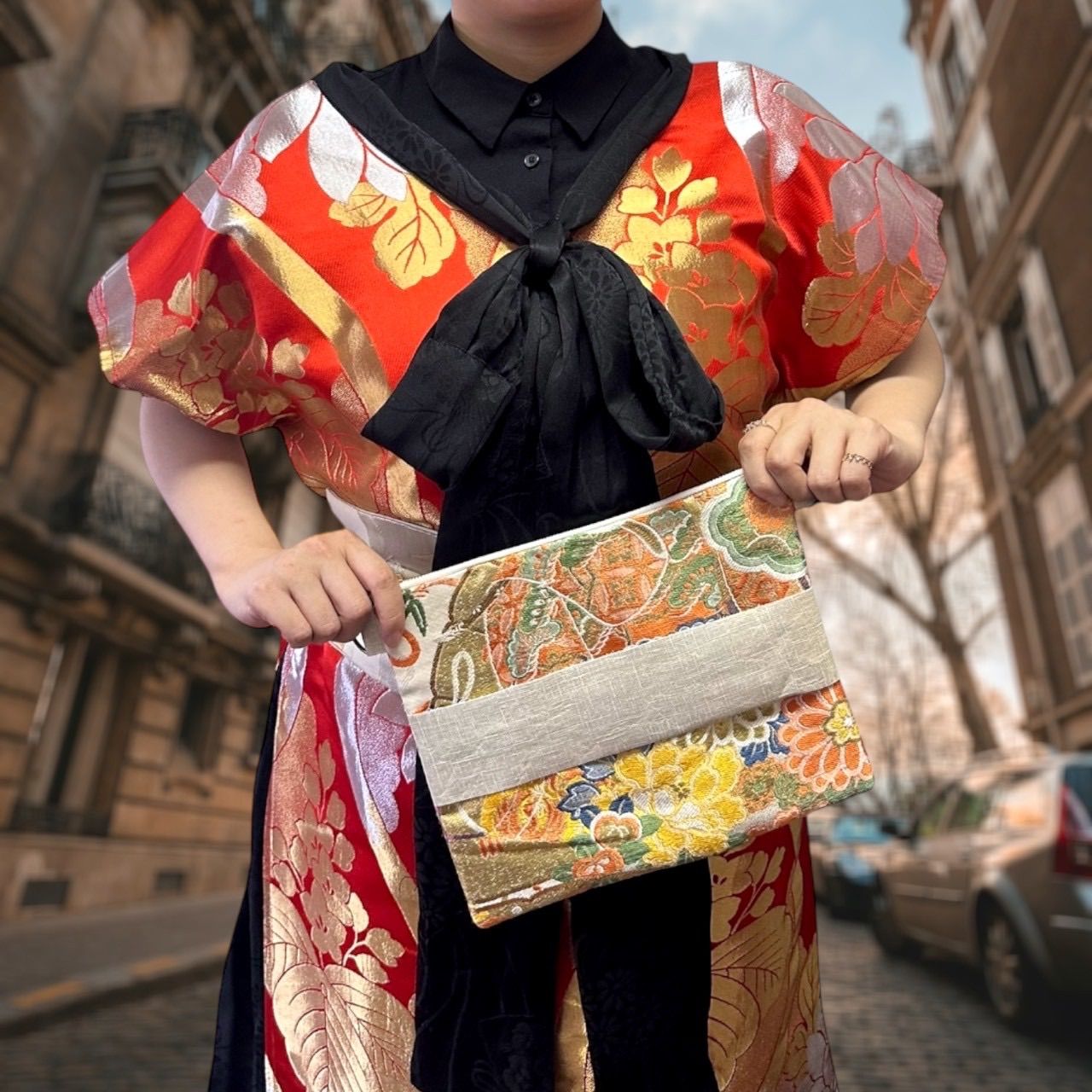 和装 成人式 結婚式 参列 パーティー 和モダン 大正浪漫 サムライ一文字クラッチ ショルダー 古典雅 DECORATOM_COM_BR