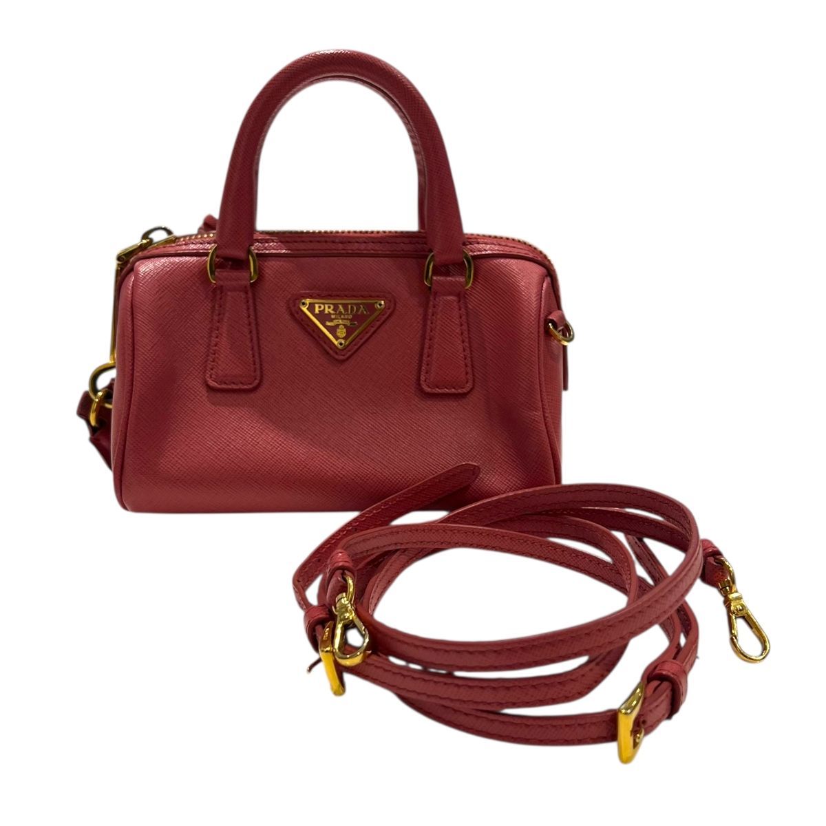 お楽しみに。 PRADA プラダ ショルダーバッグ サフィアーノ 2wayミニハンドバッグ ピンク レディース25013801 SA