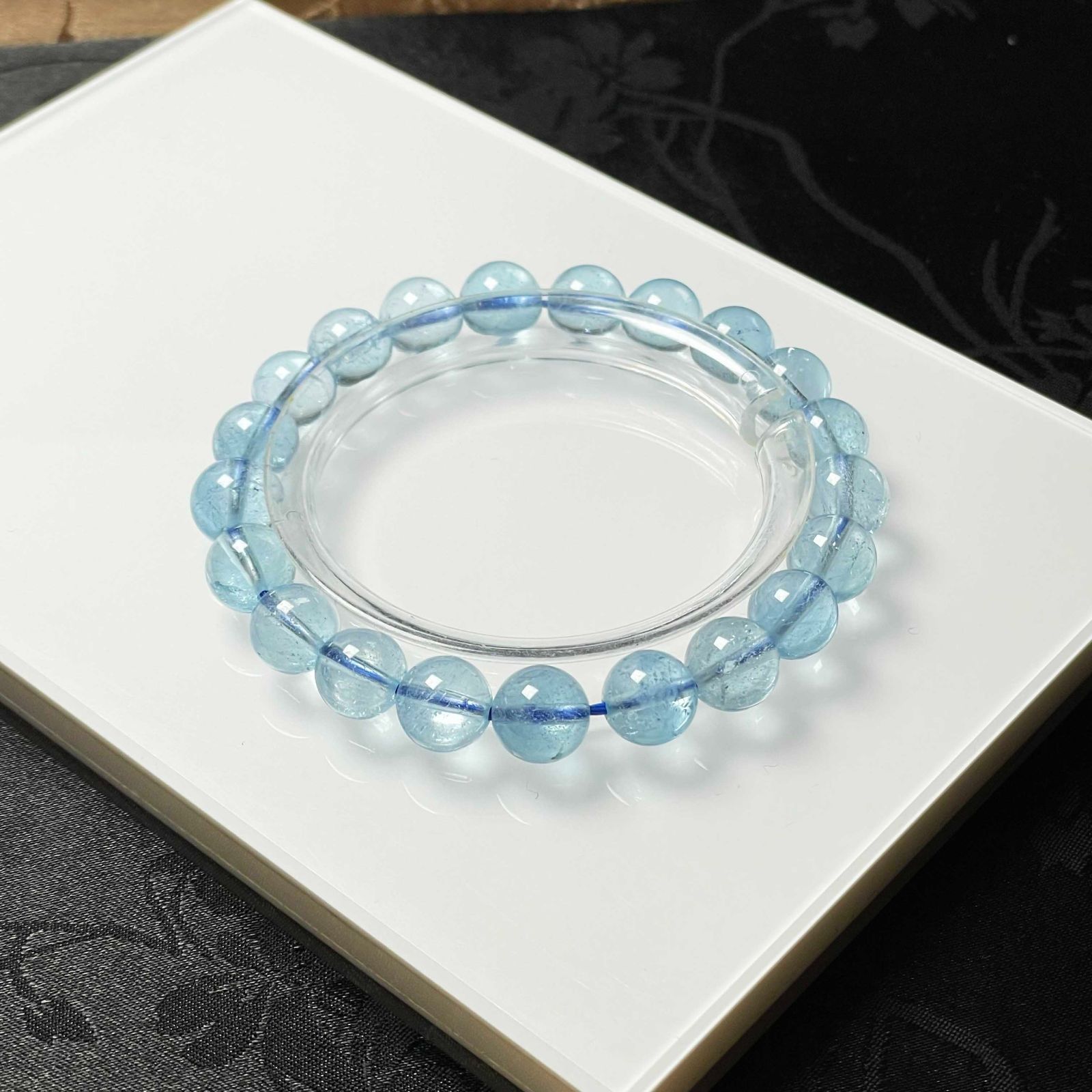 天然水晶☆【ブルートパーズ】☆ ブレスレット 天然石B 8.7-9.2mm 