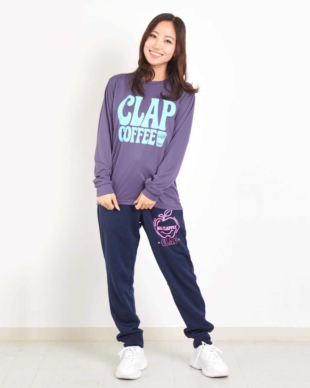 clap フィットネス クラップ レディース パンツ BIG CLAPPLE DRY SWEATPANTS Mフリーサイズ ダンスウェア スウェット トレーニング ダンス 2025 LLC-HASEGAWATOSO_COM