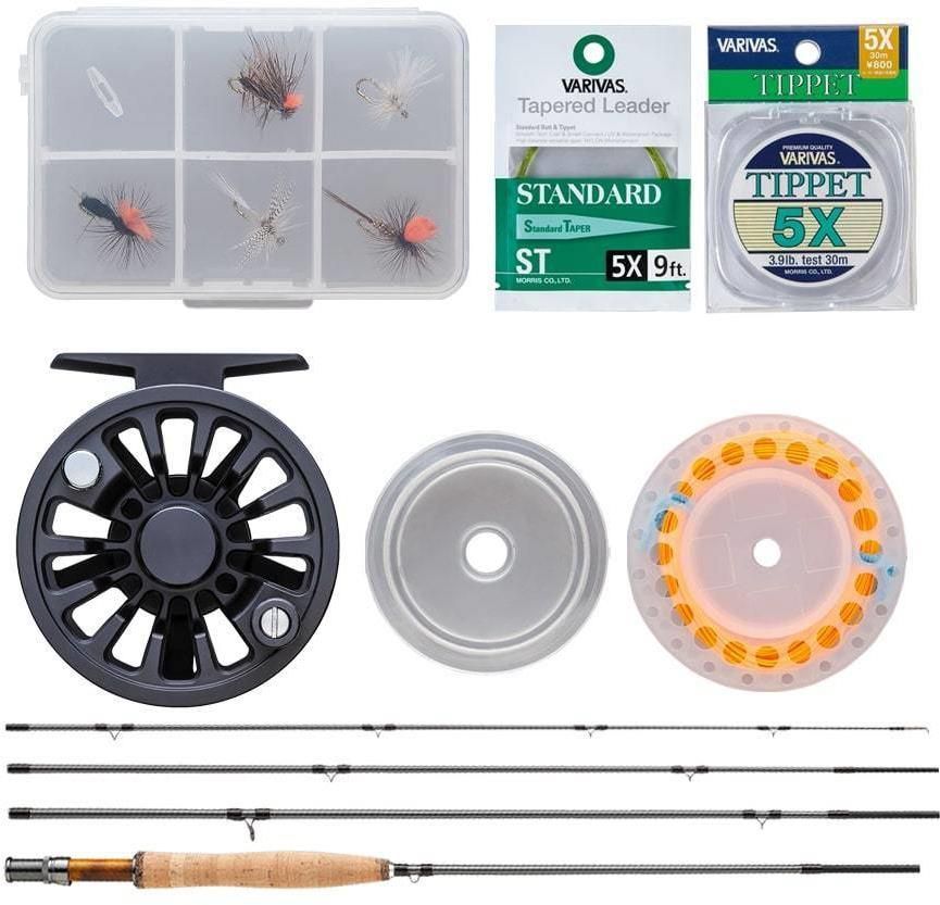 フライフィッシングセット 7 3 バレーヒル ストリームカレントII ロッド リール ライン フライ 渓流釣りセット 7.7 f vlh 826592