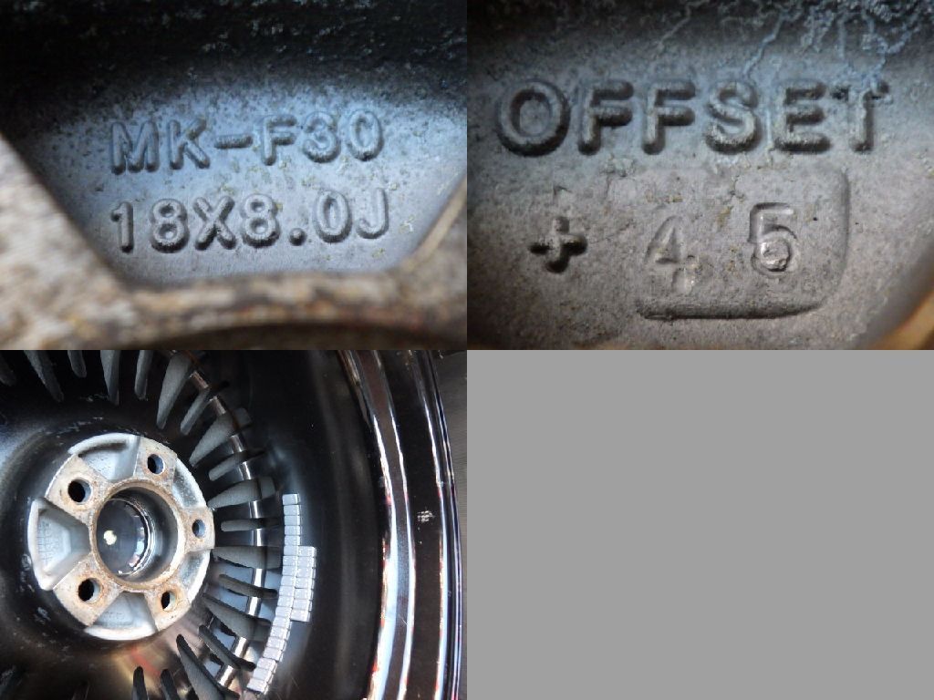 2994 B MKW MK-F30 18x8.0J 5穴 PCD114.3 45 4本 BRIGHTFACE_UK