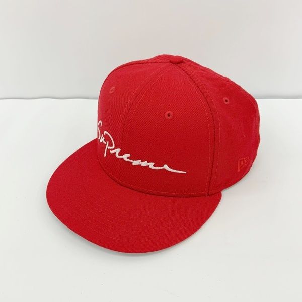 Supreme NEW ERA シュプリーム ニューエラ ベースボールキャップ 帽子 ボウシ Classic Script Cap メンズ 58.7cm レッド 服飾 DF17025