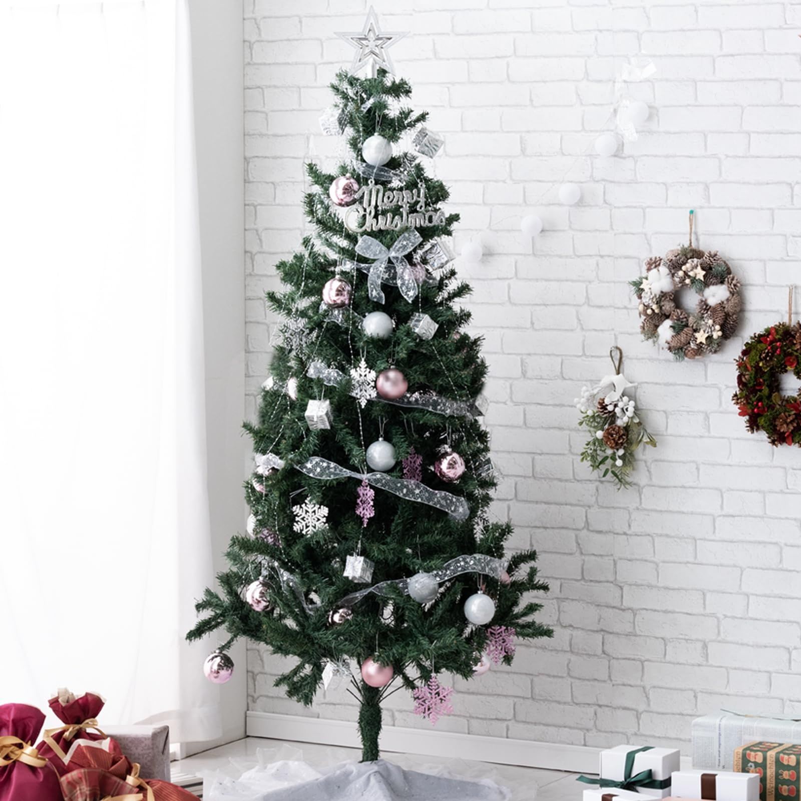 タンスのゲン クリスマスツリー 210cm 11種のオーナメント イルミネーション LED 北欧 おしゃれ Christmas tree 2 210 16910005 98297