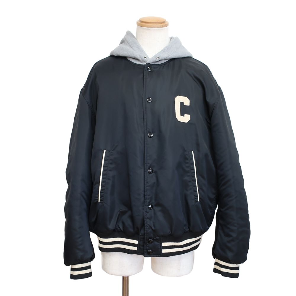 『美品』CELINE セリーヌ　 フーデット　ジャケット　中綿　サイズ38 CELINE セリーヌ テディ ジャケット 19AW ブラック ウール ナイロン 羊