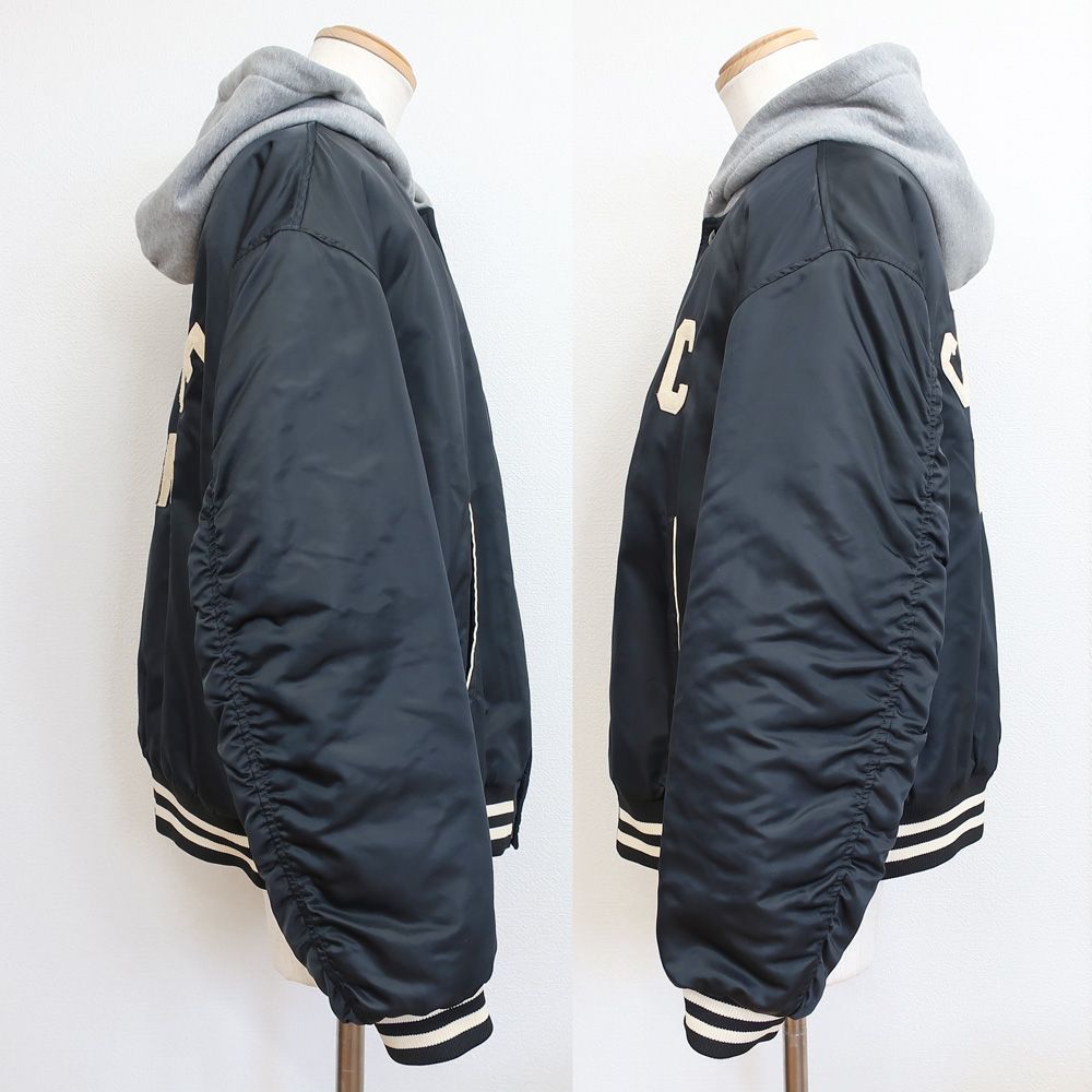 天白】【CELINE】セリーヌ フード付き オーバーサイズテディジャケット