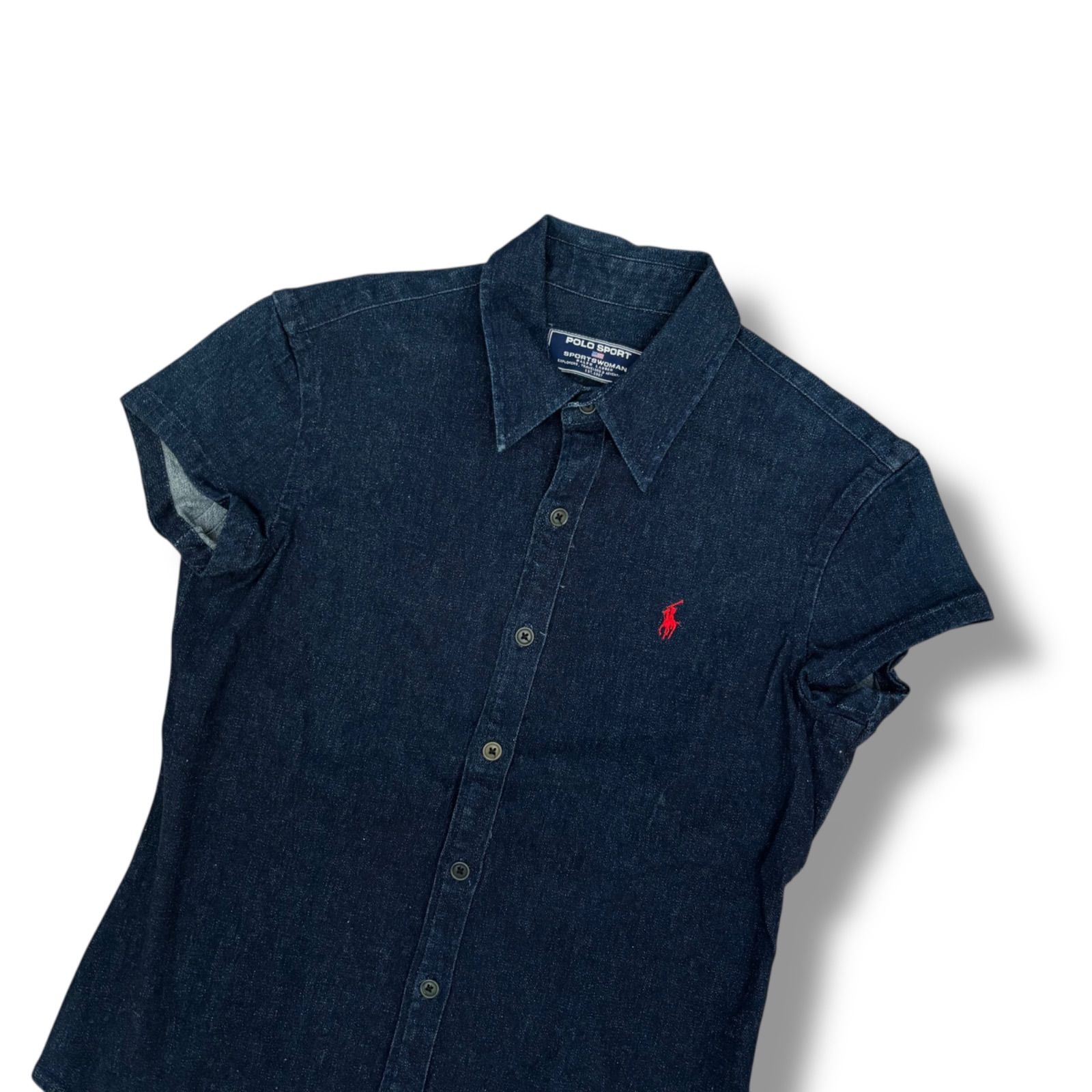 ◻︎【RALPH LAUREN/POLO SPORT】 デニム 半袖シャツ 赤ポニー