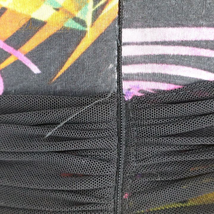 大決算セール 社交ダンス 衣装 ドレス ワンピース パーティ 発表会 黒 フリル レース 柄 模様 ブラック系 オレンジ系 伸縮素材 薄い素材 ふんわり広がる Mサイズ レオタード 競技用 衣装 ドレスアップ おしゃれ レディース イベント