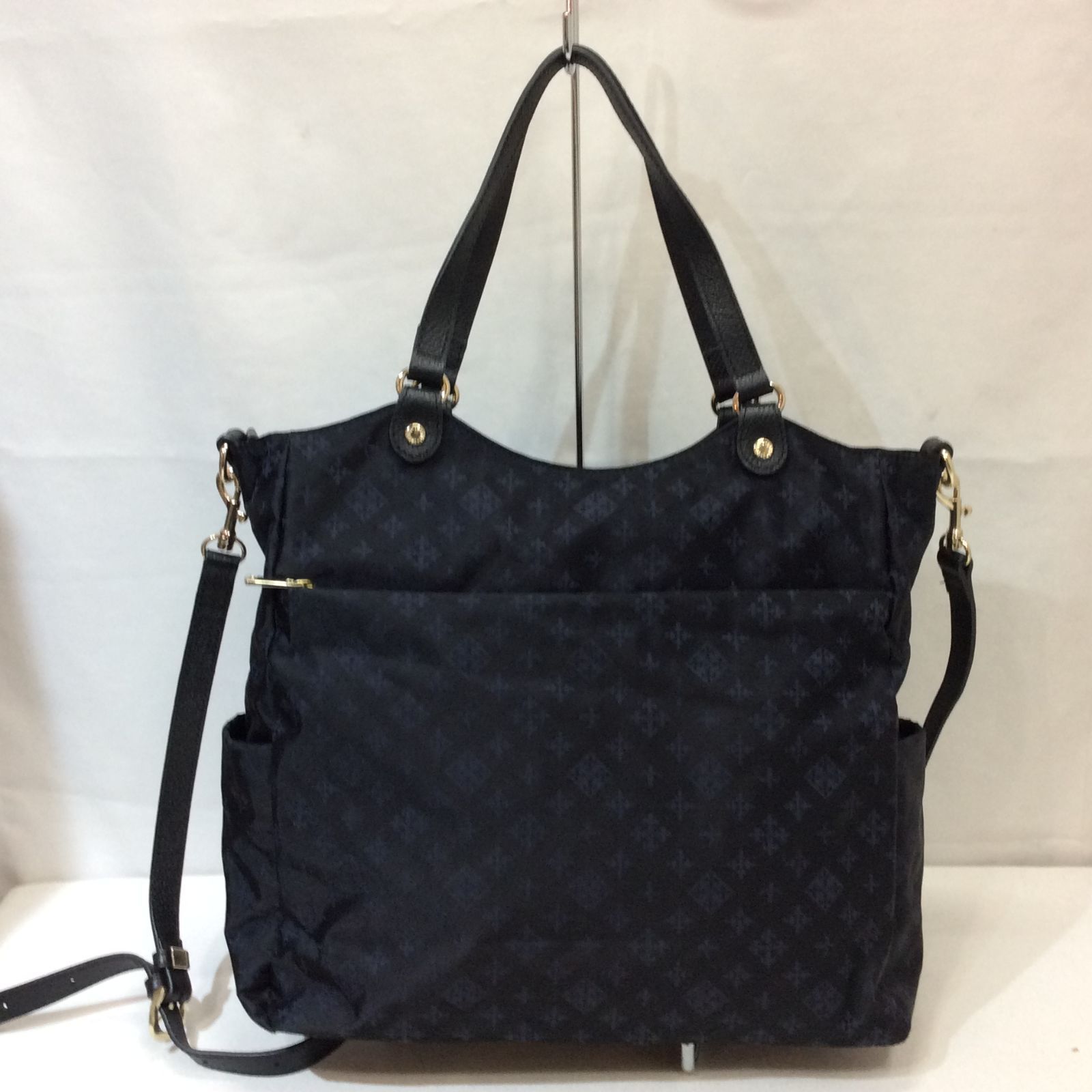 russet ラシット2way バッグ◆ナイロン&レザー仕様　ネイビー russet russet/ラシット 2way トートバッグ ショルダーバッグ