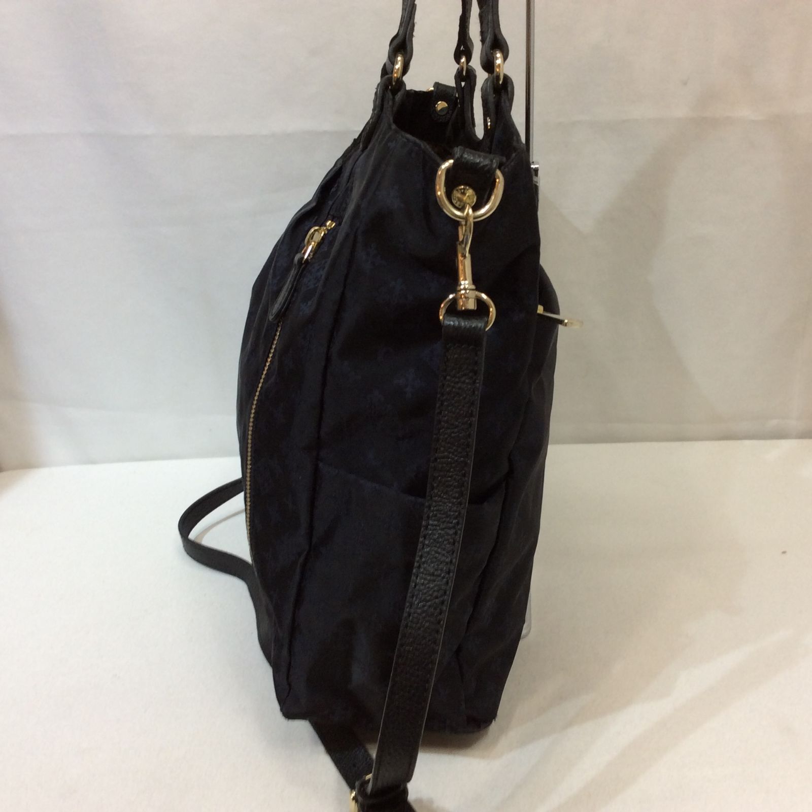 russet ラシット2way バッグ◆ナイロン&レザー仕様　ネイビー russet russet/ラシット 2way トートバッグ ショルダーバッグ