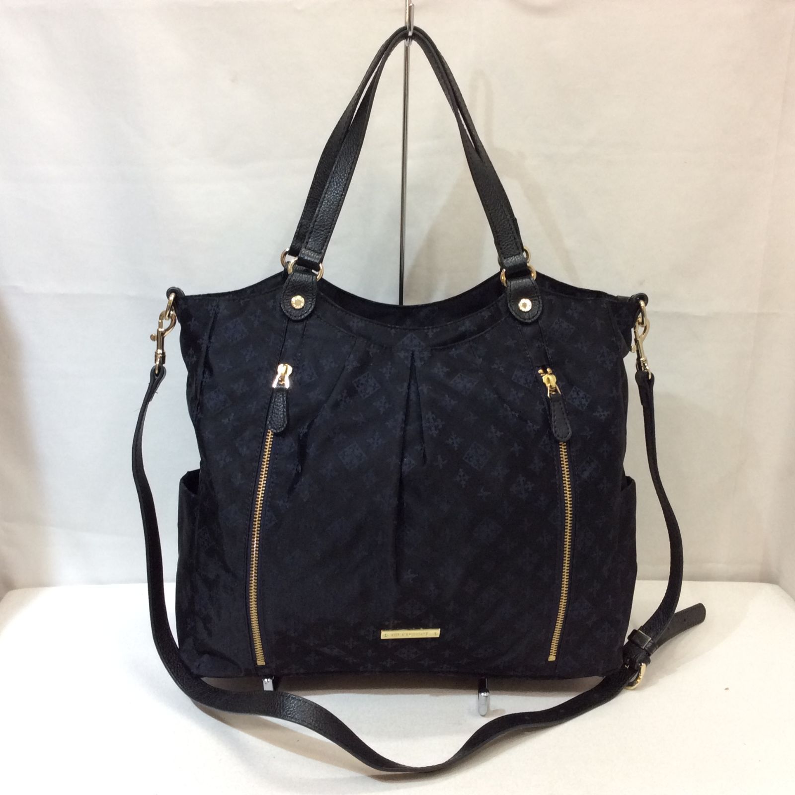 russet ラシット2way バッグ◆ナイロン&レザー仕様　ネイビー russet russet/ラシット 2way トートバッグ ショルダーバッグ