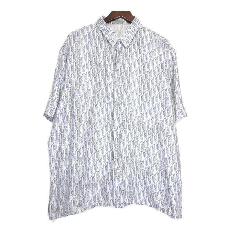 ディオール DIOR 193C545A5872 オブリーク 総柄 シルク 半袖 シャツ h5153