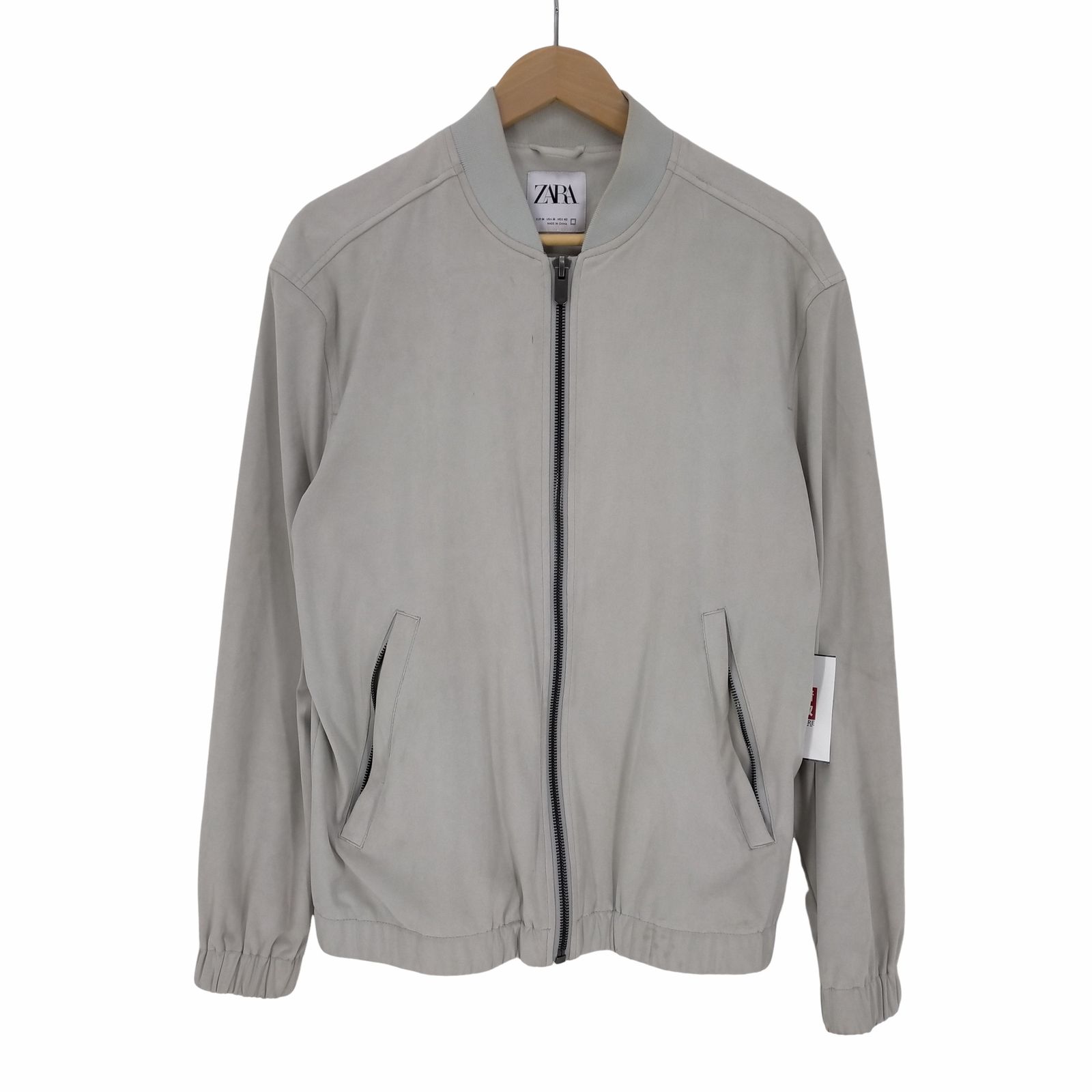 ZARA スエード ジャケット ブルゾン XL グレー ☆ZARA☆ フェイクスエードボンバージャケット ☆旬☆ (ZARA