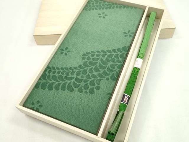 平和屋着物●和装小物 帯締め 帯揚げセット 草花文 縮緬 金糸 CAAZ6032ju