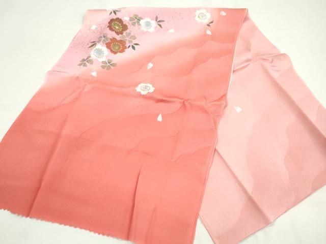 平和屋着物●和装小物 帯締め 帯揚げセット 舞桜文 暈し染め 金彩 高麗組 ♥ CAAZ6033ju